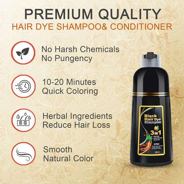 Japanese 3 in 1 Black Hair Dye Shampoo (BUY 1 GET 1 FREE)✨✨