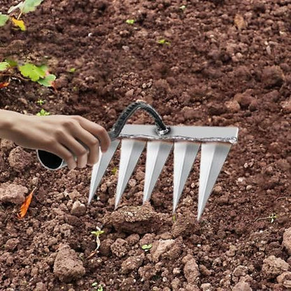 Iron Rake for Gardening and Weeding - Heavy Duty Garden Tool